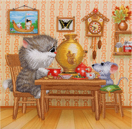 Чаепитие (отшив по рисунку)