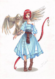 Девочка с луком и совой.