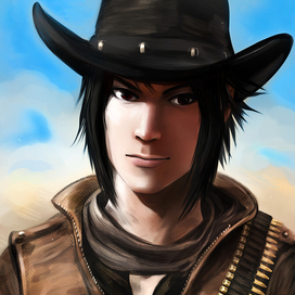 Саске в шляпе (AU)