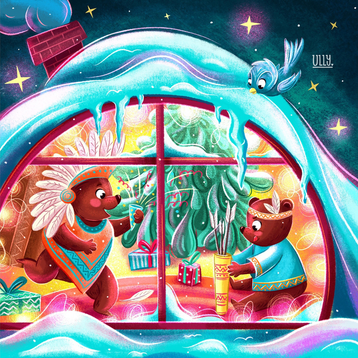 Мишки-индейцы с хлопушками