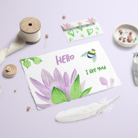 Акварельные иллюстрации для открыток и карт