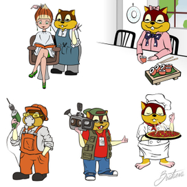 Иллюстрации персонажа в различных ситуациях 7