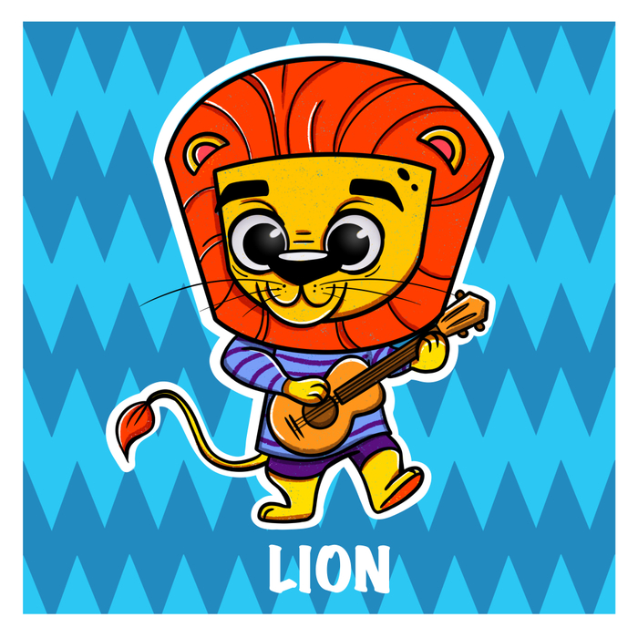 Лев. Карточка для настольной игры "Мемори"