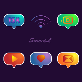 Stikerpack set of social networks icons