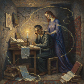 Мастер и Маргарита в комнате у Мастера