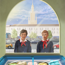 Рисунок в ретро-стиле