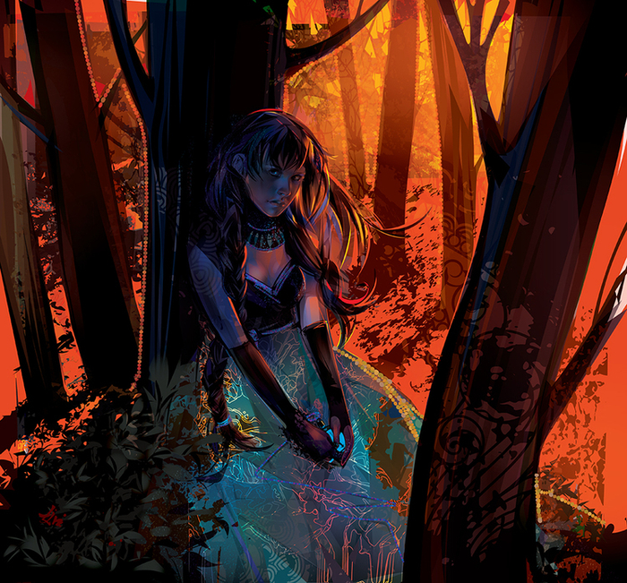 Пожар в лесу / Закат