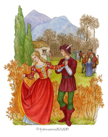 Пердита и Флоризель. Иллюстрация к пьесе Шекспира &quot;Зимняя Сказка&quot;.