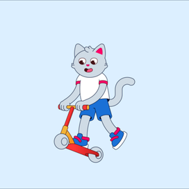 A cat on a scooter?
