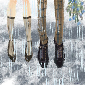 Пара под дождем