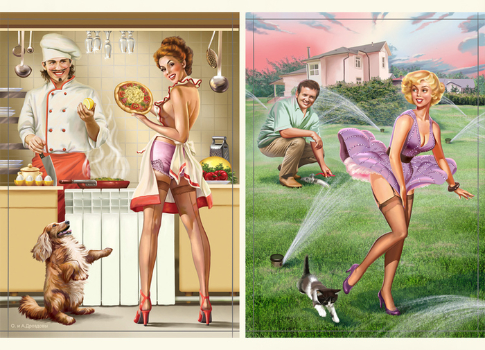 Рисунки для корпоративного календаря с девушками ( pin-ap)