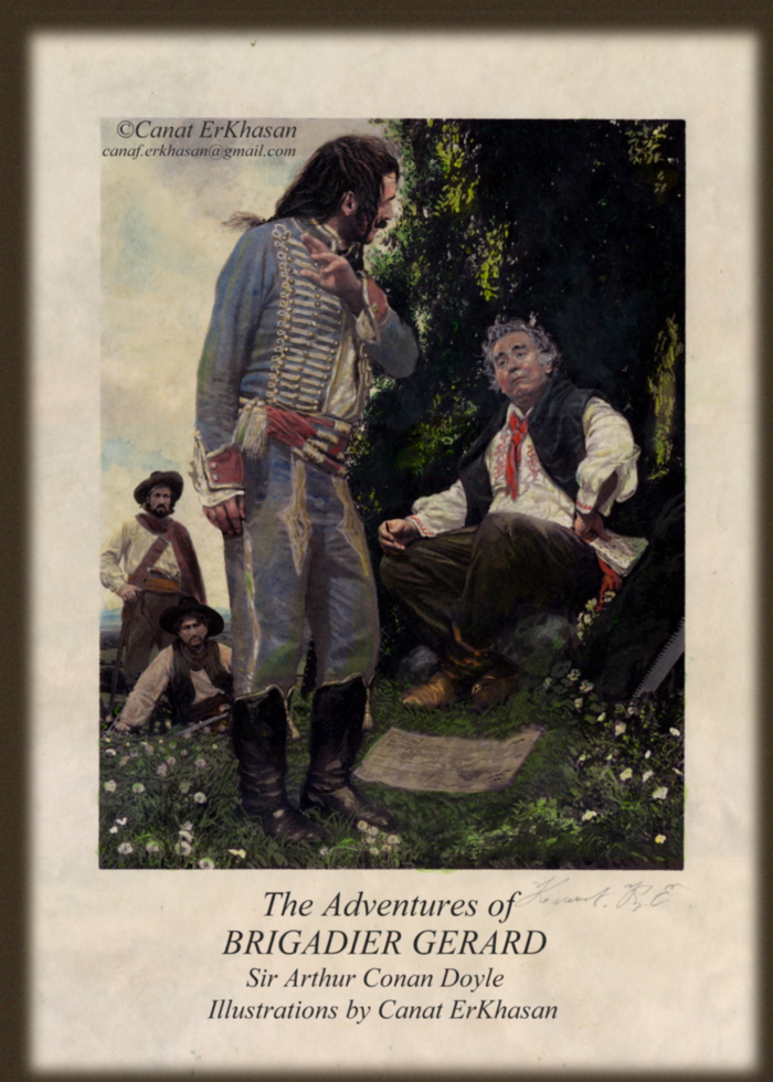 Иллюстрация к книге "Приключения бригадира Жерара" Артур Конан Дойл.
