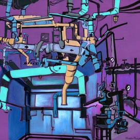 Фиолетовая котельная установка