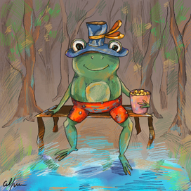 лягушка в лесу