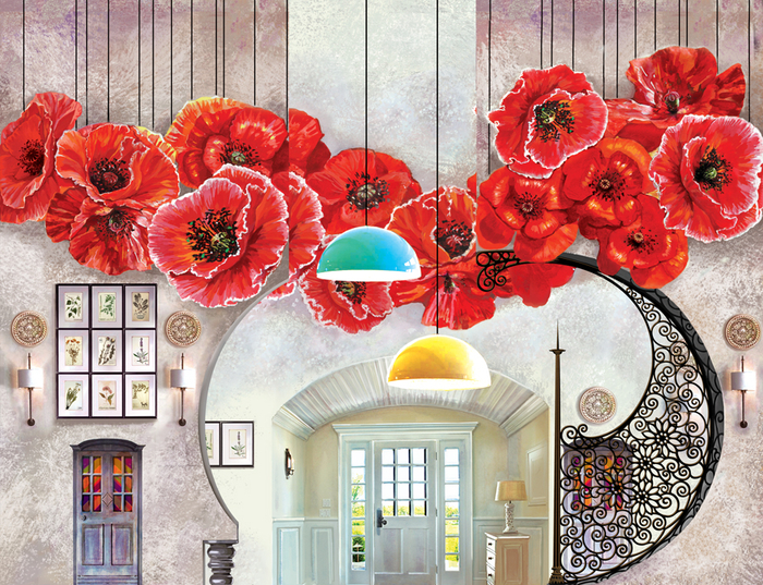 "Моя жена лгунья". Эскиз сценографии. 