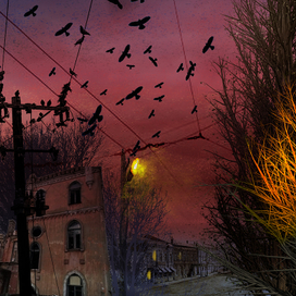 город вечером, город ночью