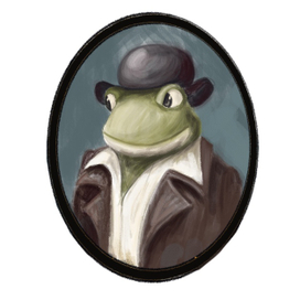 Портрет жаба в шляпе