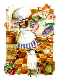 На кухне, " Алиса в стране чудес"