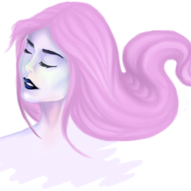 девушка с розовыми волосами