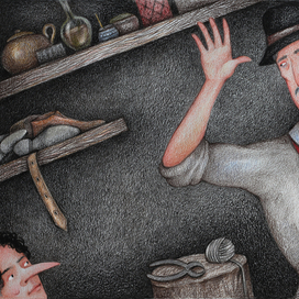 Иллюстрация для сказки Вильгельма Гауфа "Карлик Нос"