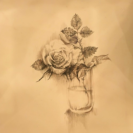 Роза в стакане с водой