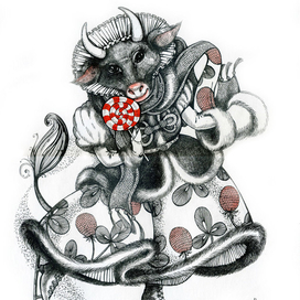 Коровка на льду.