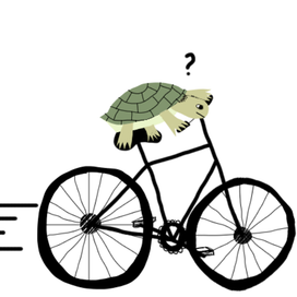 Черепашка на велосипеде