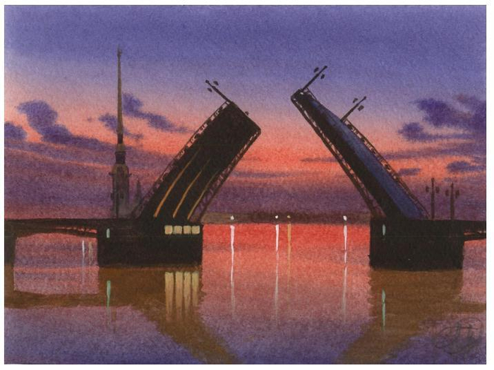 Дворцовый мост в сумерках