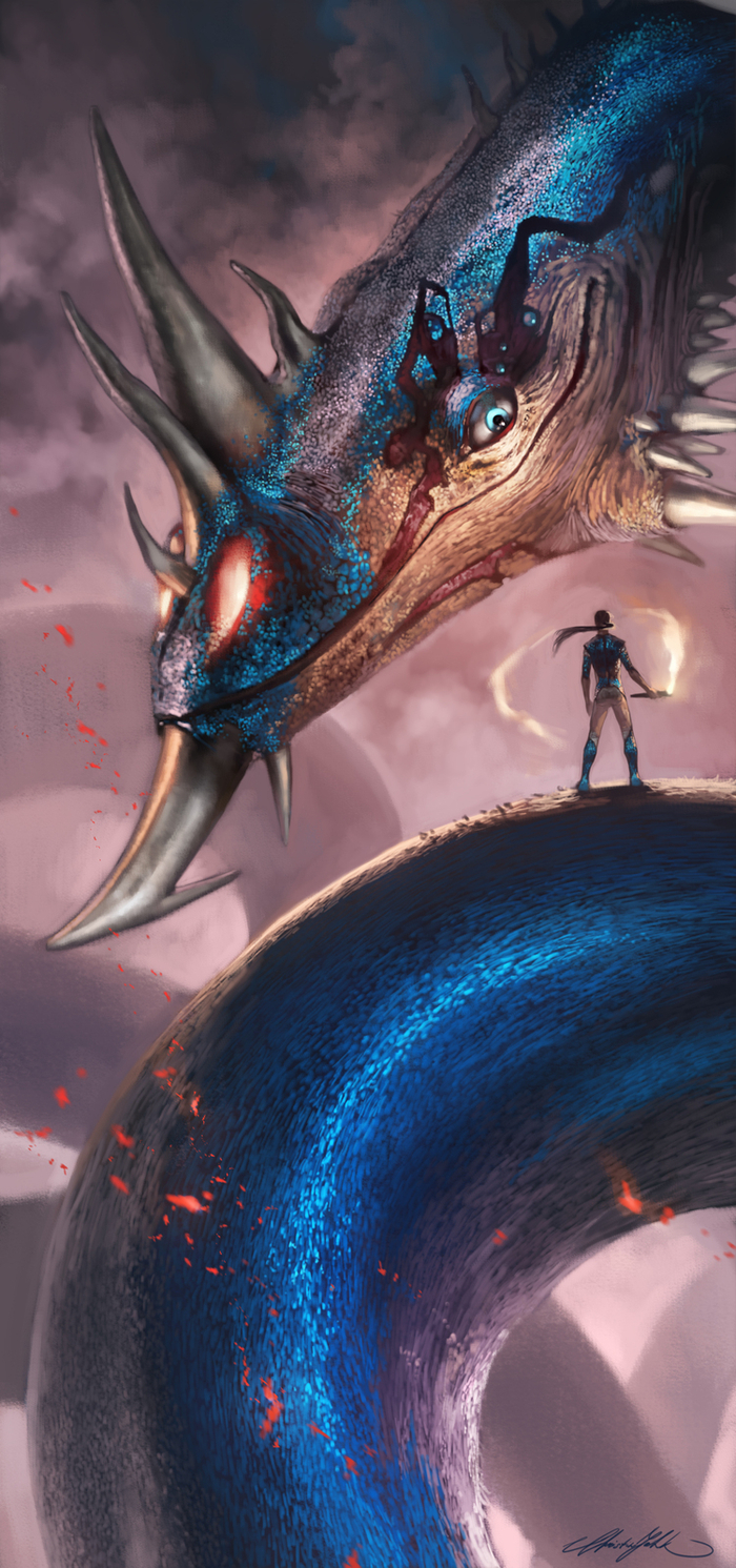 In front of the Blue