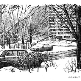 Королев, вид из подъезда моего дома (1) (1998 г.)