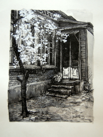 Графика "Краснодарский дворик"