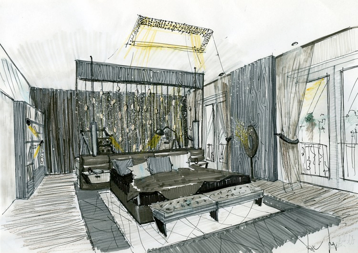 эскиз спальни