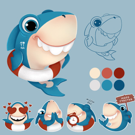 Бренд-персонаж для детского акваклуба "Акулёнок"