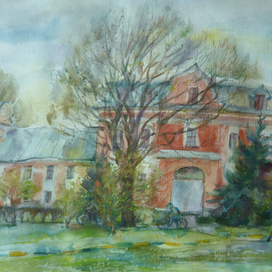 Май. Здание бывшей фермы в Тимирязевке