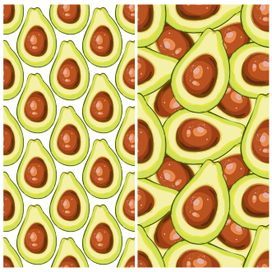 Бесшовный паттерн с авокадо