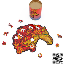 Деревянный фигурный пазл Лошадка