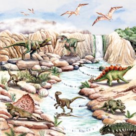 Пазл динозавры