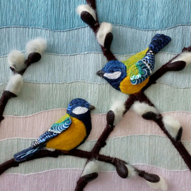 Синички на вербе