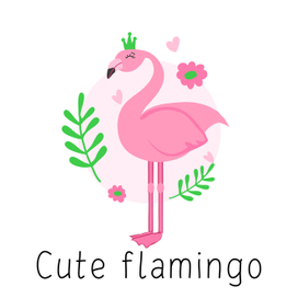 Детская иллюстрация.Фламинго