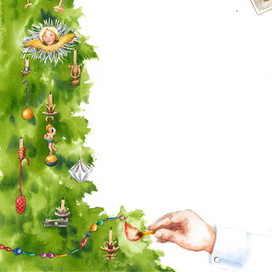 разворот "История елочных игрушек" изд-ва "Настя и Никита"