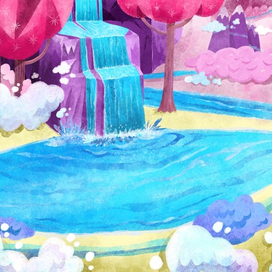 Волшебный пейзаж для единорогов