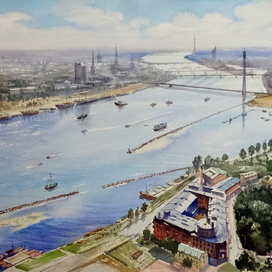 ,,С высоты птичьего полета.Панорама Риги,,