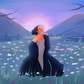 Девушка в закате