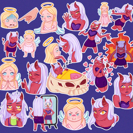 Стикеры "Ангел и Демон"