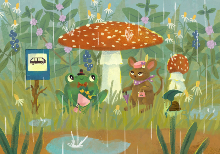 На остановке