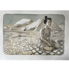 «Взгляд на море»  литография три цвета