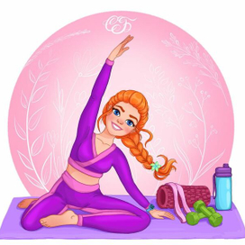 Иллюстрация для женской фитнес студии. 