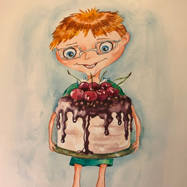 Стилизованный по фото портрет. "Угощайтесь!"