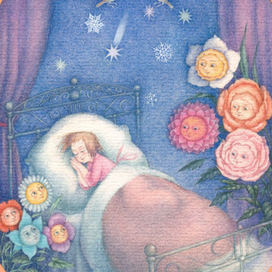 Алёнушка спит.