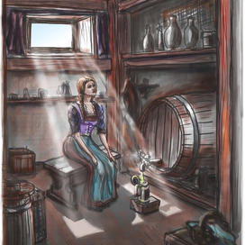 Иллюстрация к сказке:"Умная Эльза"